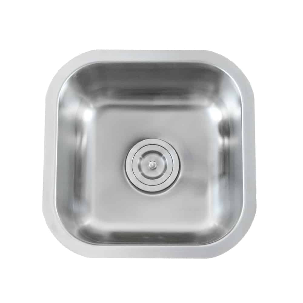 Small Single Bowl UM 16" x 6" x 8" Stainless Steel Kitchen Sink Classic 18 Gauge Collection